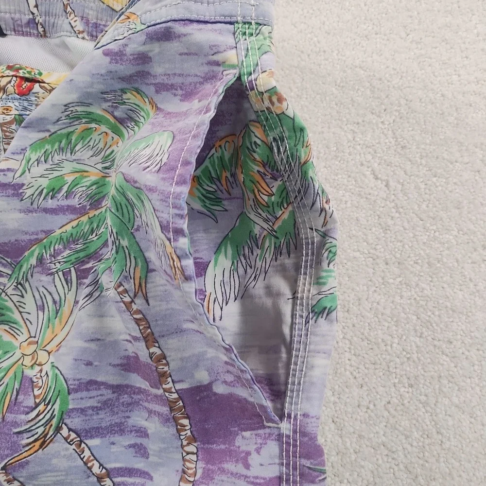 VTG POLO Ralph Lauren Swim Trunks Men's XL Cotton Blend Hawaiian Surf Beach EUC